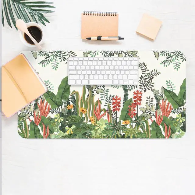 Alt view image 5 of 7 - Floral Desk Mat, Non-Slip PU Leather Desk Pad, Foliage 23.6"x11.8"