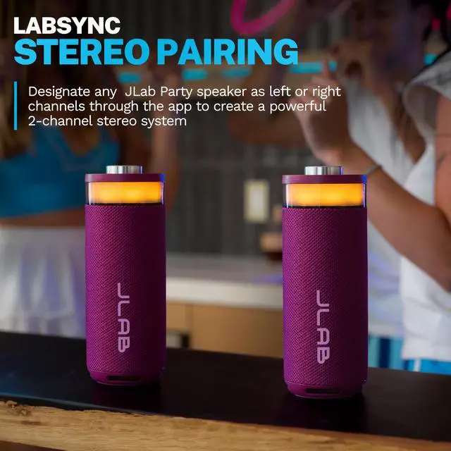 Alt view image 5 of 7 - Go Party, Portable Bluetooth Speaker, Waterproof, RGB Lighting, LabSync, Mulberry