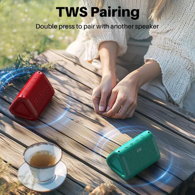 Alt view image 4 of 7 - Portable Bluetooth Speaker 5W, IPX7, Green