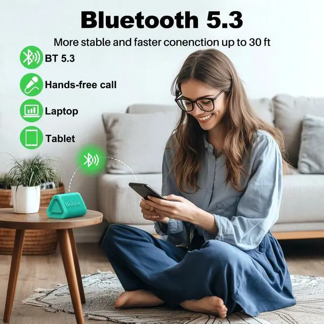 Alt view image 5 of 7 - Portable Bluetooth Speaker 5W, IPX7, Green