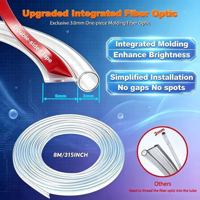 Alt view image 2 of 7 - Interior Car LED Strip Lights, USB Ambient Lighting Kits (6 in 1)