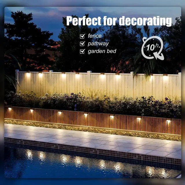 Alt view image 5 of 7 - Solar Deck Lights Outdoor 16 Pack,Step Light Waterproof,Warm White