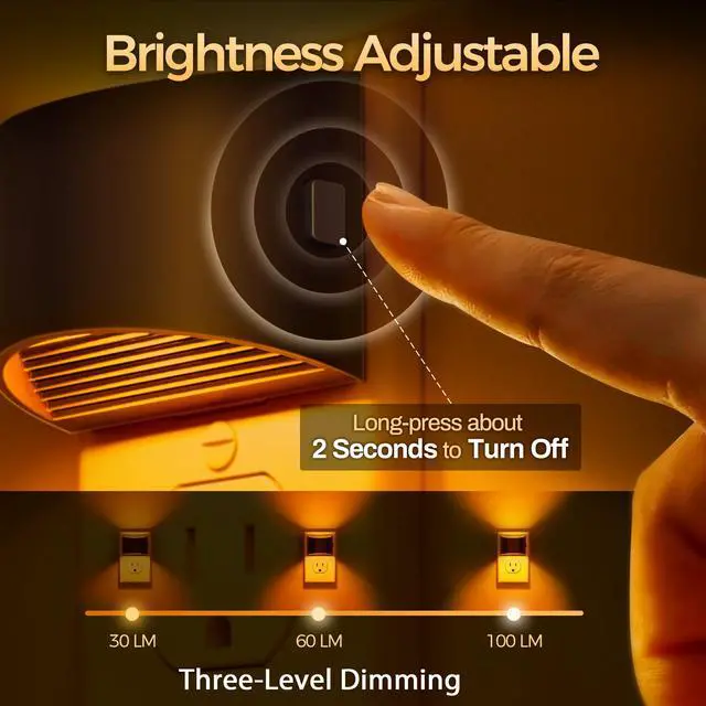 Alt view image 2 of 7 - Night Light, Night Lights Plug into Wall, Adjustable, Amber