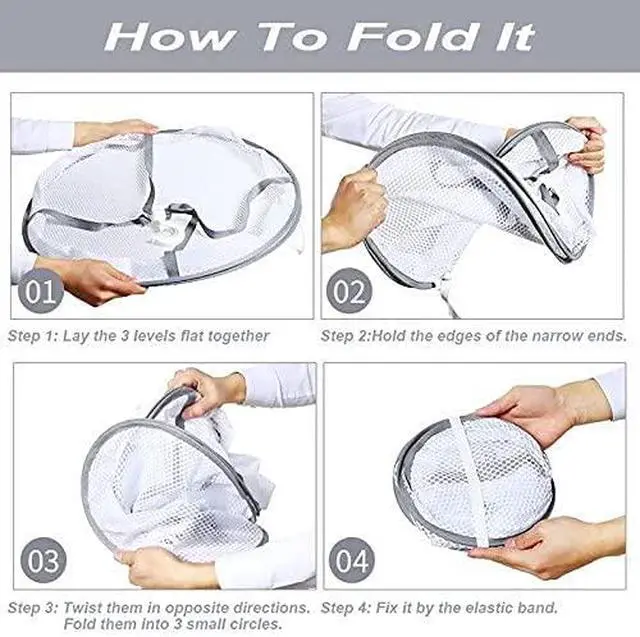 Alt view image 4 of 7 - 3-Tier Folded Mesh Clothes Hanging Dryer Sweater Drying Rack 30.3" L * 24.5" W*30.7" H