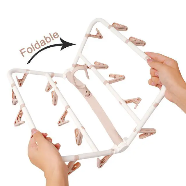 Alt view image 3 of 7 - Clothes Drying Racks Foldable Clip Hangers with 20 Drying Clips