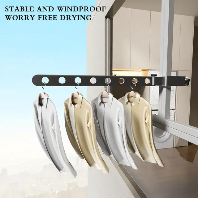 Alt view image 5 of 7 - Foldable Drying Rack for Dorm, Laundry Drying Rack Collapsible with Clamp Design, Small Indoor Clothing Rack, No Drill, Space Saving, Suitable for RV, Balcony Railing, Door, Wardrobe, Bed Edges