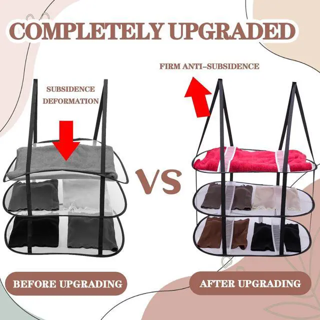 Alt view image 4 of 7 - 3-Tier Upgrade Sweater Drying Rack Over The Door, Foldable Mesh Hanging Dryer Flat with Hooks, Large Breathable Laundry Drying Hanger, Clothes Lay Flat Dryer for Apartments Dorms Bathrooms