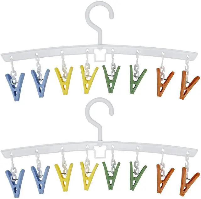 Main image of 2 Pack Drying Rack Laundry Hanger with 8 Clips