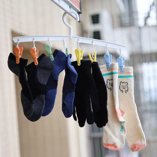 Alt view image 2 of 7 - 2 Pack Drying Rack Laundry Hanger with 8 Clips
