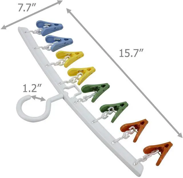 Alt view image 4 of 7 - 2 Pack Drying Rack Laundry Hanger with 8 Clips