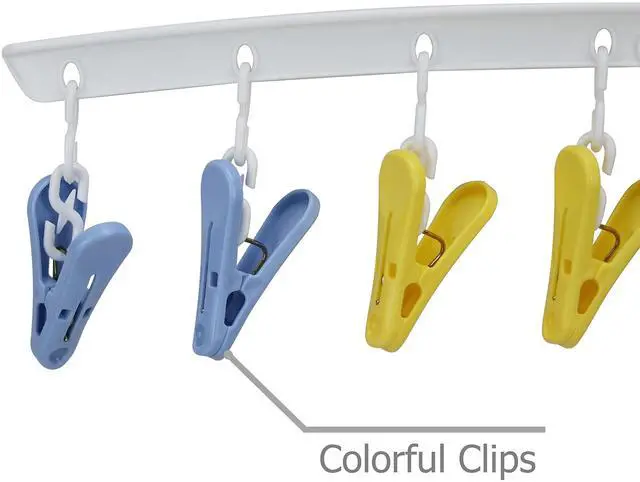 Alt view image 5 of 7 - 2 Pack Drying Rack Laundry Hanger with 8 Clips