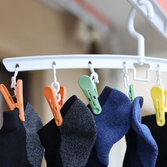 Alt view image 3 of 7 - 2 Pack Drying Rack Laundry Hanger with 8 Clips