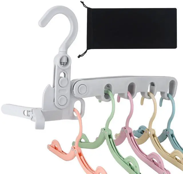 Main image of 1Pcs Clothes Drying Rack Foldable and 5 Pcs Travel Hangers and 1pcs Organizer Bag,Foldable Design Doesn't take up Much Space, Great Combo for Travel/Hotel/Cruise.