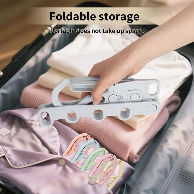 Alt view image 7 of 7 - 1Pcs Clothes Drying Rack Foldable and 5 Pcs Travel Hangers and 1pcs Organizer Bag,Foldable Design Doesn't take up Much Space, Great Combo for Travel/Hotel/Cruise.
