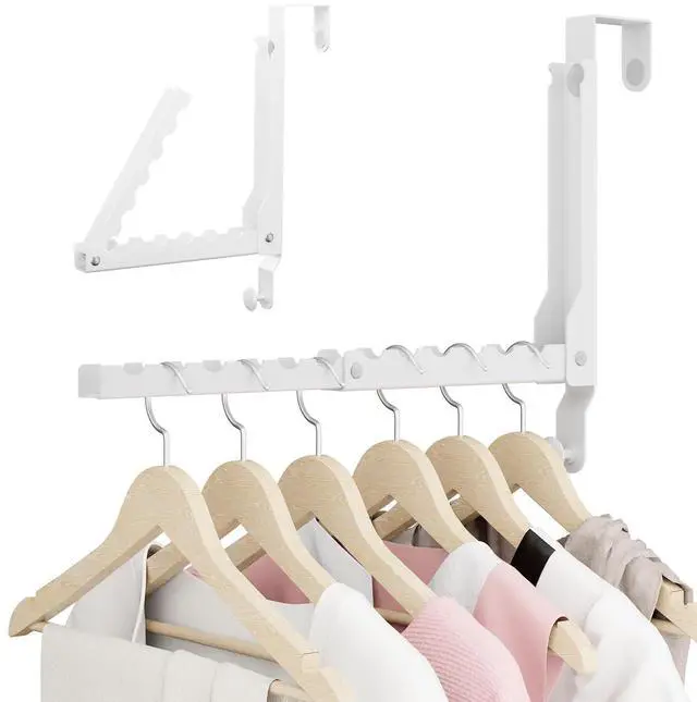 Main image of Over The Door Hanger Folding Clothes Drying Rack, Double Fold Hanging Door Hooks Coat Rack with Hooks for Indoor Laundry Room Compact Small Space Foldable Portable Door Hanger Hook Collapsible- 1 Pack