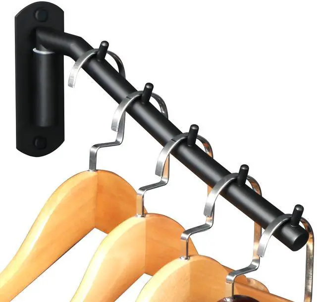 Main image of Wall Mounted Drying Rack,Swivel Clothes Drying Hanger,Black,1P