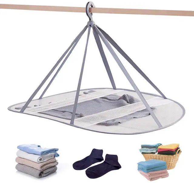 Main image of 1 Tier Folding Mesh Clothes Drying Rack with Internal Fixation Stackable Sweater Drying Rack Portable Hanging Laundry Rack for Sweater,T-Shirt,Delicates,Swimsuit (1 Pack)