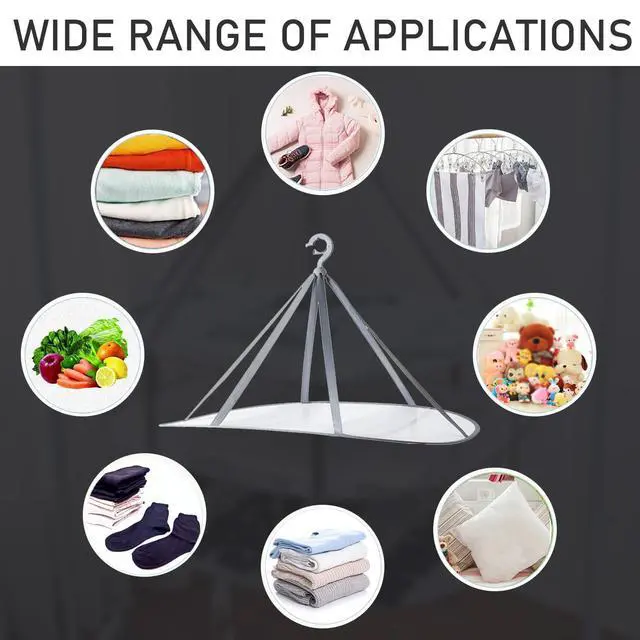 Alt view image 4 of 7 - 1 Tier Folding Mesh Clothes Drying Rack with Internal Fixation Stackable Sweater Drying Rack Portable Hanging Laundry Rack for Sweater,T-Shirt,Delicates,Swimsuit (1 Pack)