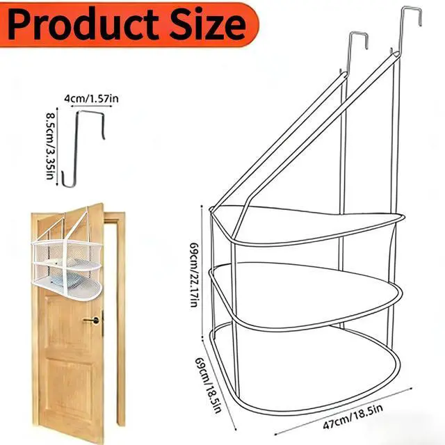 Alt view image 2 of 7 - Sweater Drying Rack Hanging on Door Dryer Flat Portable Collapsible Mesh Large Laundry Clothes Drying Rack Room Organization 3 Tier