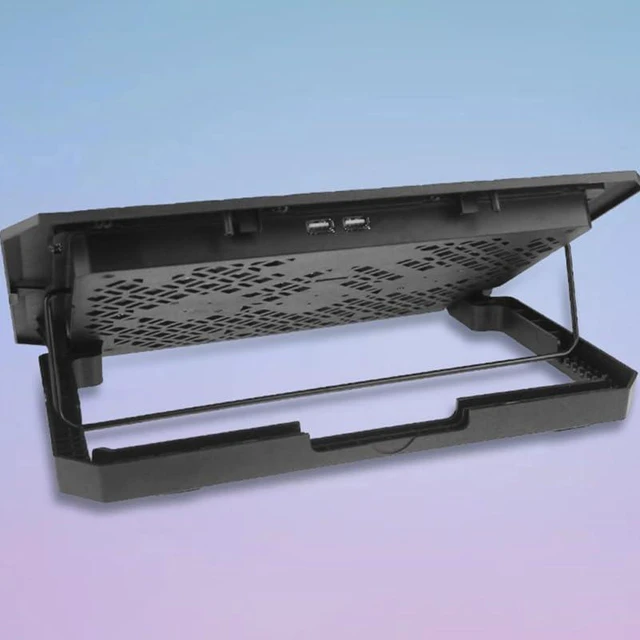Alt view image 6 of 7 - 6-Fan Laptop Cooling Pad, Adjustable Speed Quiet Cooler Stand with Blue LED Lights, Ergonomic Notebook Cooling Base for 15.6 Inch Gaming Laptops