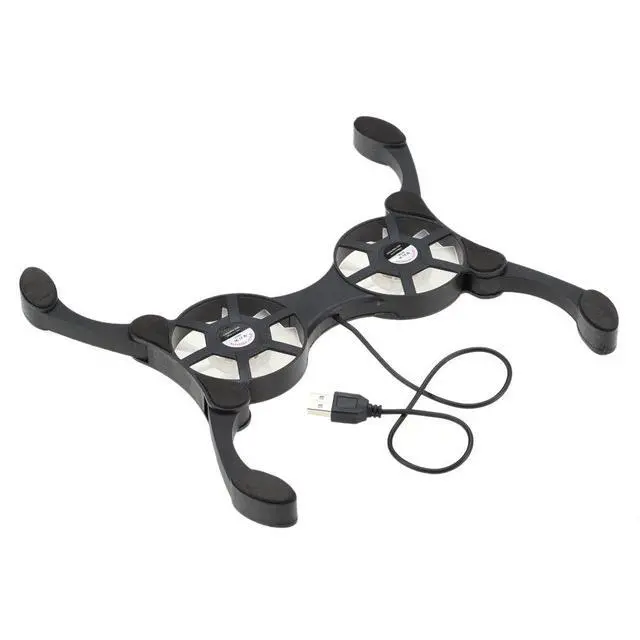 Alt view image 4 of 7 - QUZHI Mini Portable Folding Foldable USB Dual Fan Cooler Cooling Pad for PC Laptop Notebook 7