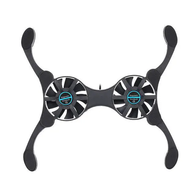 Alt view image 7 of 7 - QUZHI Mini Portable Folding Foldable USB Dual Fan Cooler Cooling Pad for PC Laptop Notebook 7