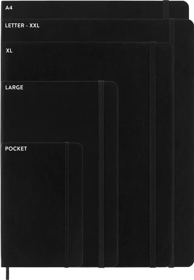 Alt view image 5 of 5 - Classic Notebook, Soft Cover, Large (5"" x 825"") Ruled/Lined, Black, 192 pages" (S07162)