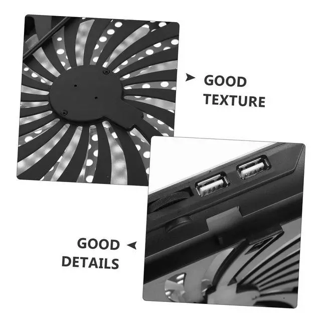 Alt view image 3 of 7 - Aluminum Alloy Laptop Cooling Pad with Dual USB Ports Quiet Thin Notebook Cooler Stand for Laptops Up to Ergonomic Angles Skid-Resistant Computer Fan Support Frame in Silver