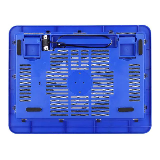 Alt view image 7 of 7 - Laptop Cooling Pad with Big Fan, USB Powered Stand for 14" or Smaller Notebooks, Quiet Laptop Cooler Base (Blue)