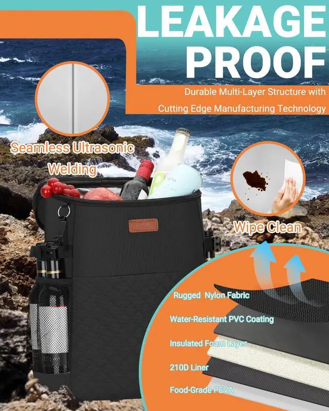 Alt view image 4 of 7 - Soft Cooler Backpack for Men: Small Insulated Backpack Coolers for Beach