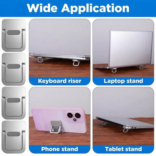 Alt view image 5 of 7 - Portable Keyboard Riser, 4PCS Self Adhesive Laptop Stand