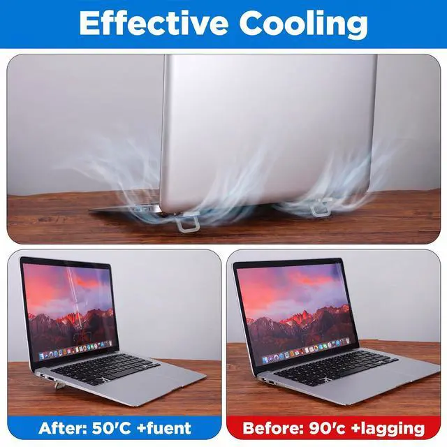 Alt view image 6 of 7 - Portable Keyboard Riser, 4PCS Self Adhesive Laptop Stand