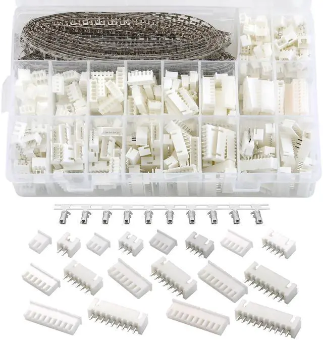 Main image of 1270Pcs XH2.54mm Connector Kit 2P 3P 4P 5P Housing & Pin Headers
