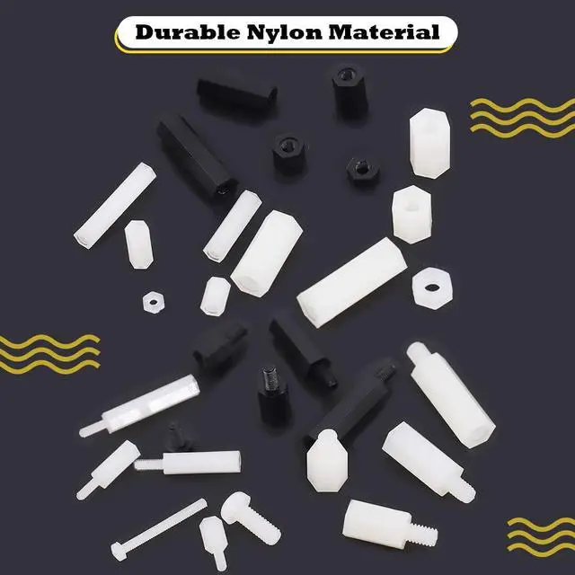 Alt view image 4 of 7 - 360pcs M2 M3 M4 Male Female Nylon Hex Spacer Standoff Screw Nut Assortment Kit