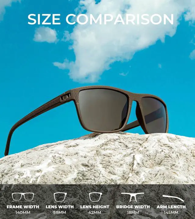 Alt view image 3 of 7 - Mens Sun-Glasses Polarized Sunglasses-Men: Classic Sunglasses with Ultraviolet Protection for Driving Fishing Golf