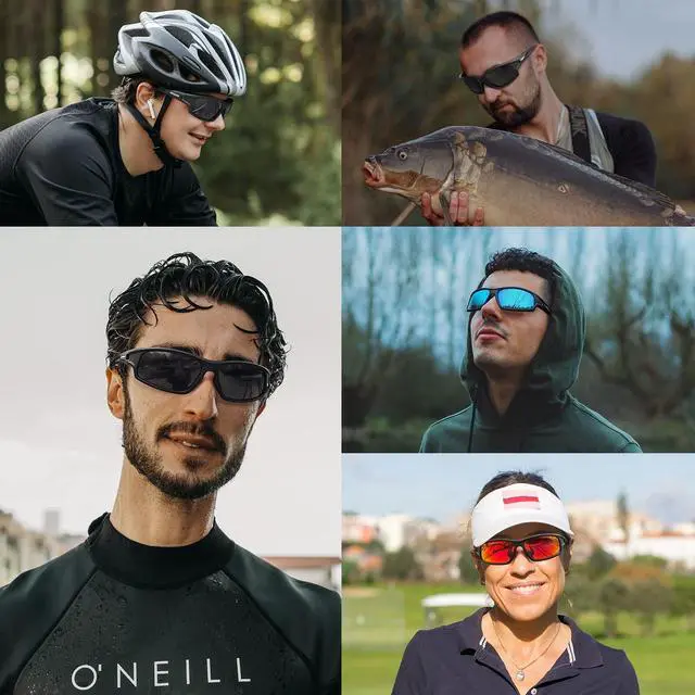 Alt view image 3 of 6 - Polarized Sports Sunglasses for Men 100% UV Protection Wrap Around Unbreakable Sun Glasses for Fishing Driving