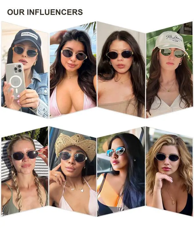 Alt view image 3 of 7 - Retro Oval Sunglasses for Women Trendy Classic 80s 90s Shades SJ1256