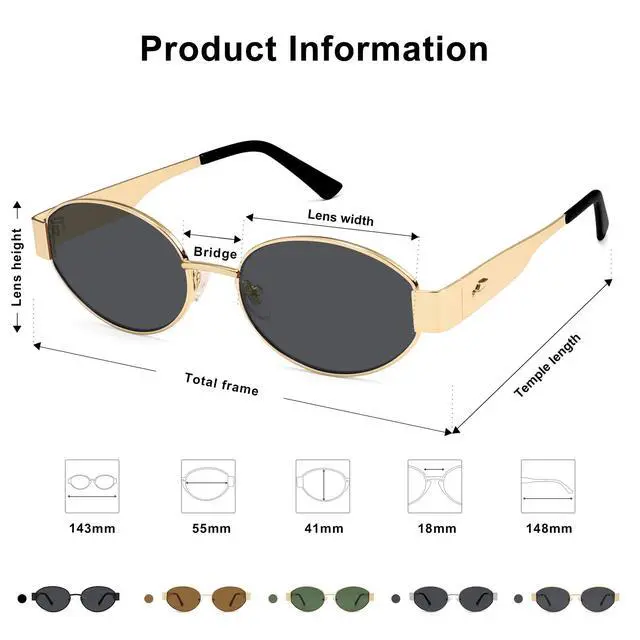 Alt view image 6 of 7 - Retro Oval Sunglasses for Women Trendy Classic 80s 90s Shades SJ1256