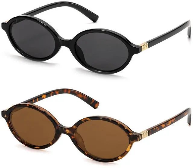 Main image of Retro Oval Sunglasses for Women Vintage 90s Y2K Trendy Sun Glasses