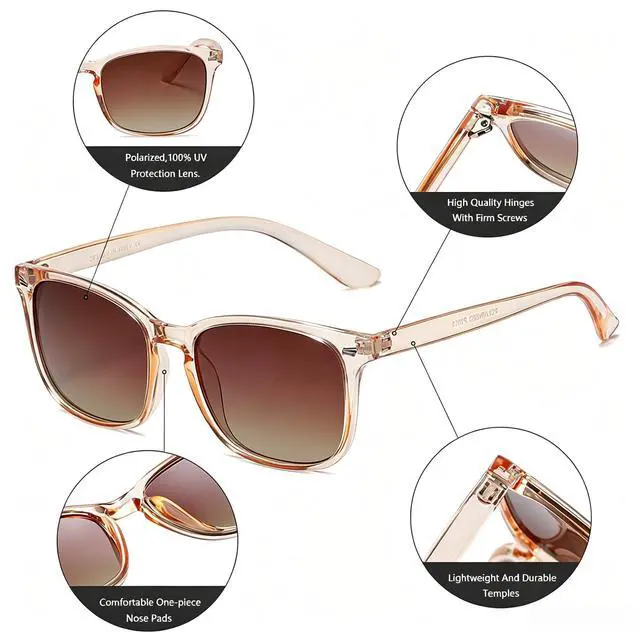 Alt view image 4 of 7 - Polarized Sunglasses for Women Classic Retro Style UV400 Protection