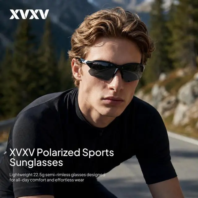 Alt view image 2 of 7 - 3 Pack Polarized Sports Sunglasses for Men, UV Protection Half Frame Sunglasses Comfortable for Running Cycling Driving