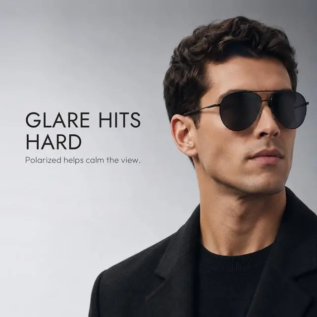 Alt view image 2 of 7 - Polarized Aviator Sunglasses for Men Women UV400 Driving Shades