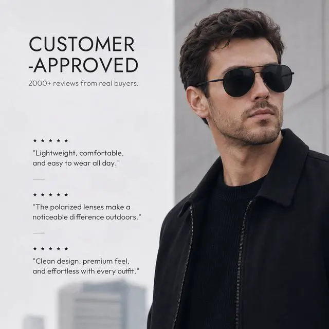 Alt view image 3 of 7 - Polarized Aviator Sunglasses for Men Women UV400 Driving Shades