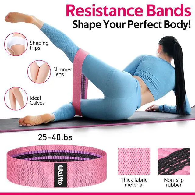 Alt view image 5 of 6 - 8Pcs Barbell Pad Set for Hip Thrust - Squat Pad,Gym Accessories for Women with Bar Bad,Bench Press, with Gym Ankle Straps,Resistance Bands for Working Out,Lifting Strap,Carry Bag (1-Pink)