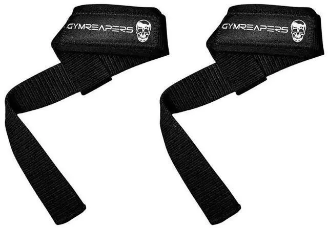 Main image of Lifting Wrist Straps for Weightlifting, Bodybuilding, Powerlifting, Strength Training, & Deadlifts - Padded Neoprene with 18" Cotton (Black)