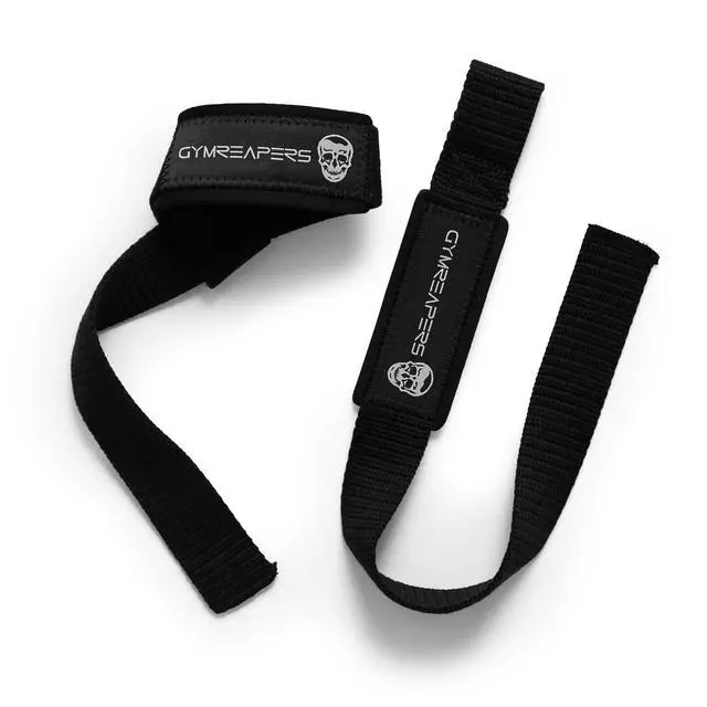 Alt view image 3 of 7 - Lifting Wrist Straps for Weightlifting, Bodybuilding, Powerlifting, Strength Training, & Deadlifts - Padded Neoprene with 18" Cotton (Black)
