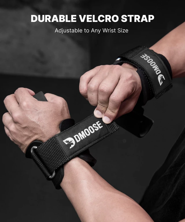 Alt view image 7 of 7 - Weight Lifting Hooks (Pair) for Deadlifts, Pull Ups, Rows & Shrugs - Anti-Rip Nylon Strap Hand Grips with Thick Wrist Padding - Heavy Duty Wrist Straps for Weightlifting & Gym Workouts