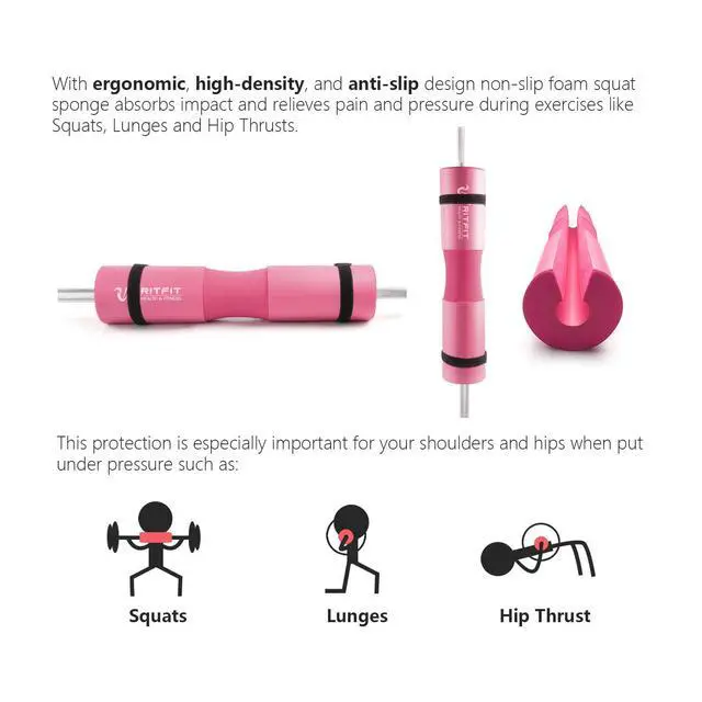 Alt view image 7 of 7 - 7PCS Barbell Squat Pad Set, Hip Thrust & Lunges