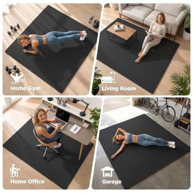 Alt view image 7 of 7 - 18 PCS Gym Floor Mat, EVA Foam Puzzle Gym Mat, High-Density Interlocking Foam Floor Tiles for Home Gym, Play Workout Garage Kitchen Flooring 12.6"x12.6"x0.4"