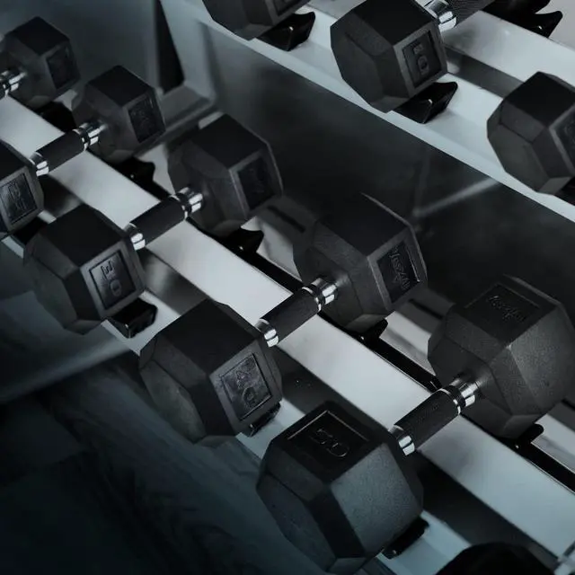 Alt view image 6 of 7 - Dumbbell Hex - Rubber Grip - 5lbs - Pair